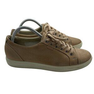 Ecco Soft 7 Perforated Rose Dust Tan Lace Up Sneakers EU 41 Women's 10 -10.5 US
